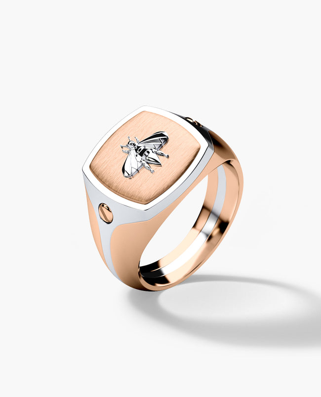 BETZ Two-Tone Gold Bee Signet Ring - Version 1